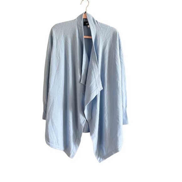 Soft by Naadam Womens Light Blue 100% Cashmere Open Front Cardigan Size Small - Picture 6 of 16